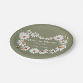 水彩デイジー&のまわりにベビーシャワー ペーパープレート (アングル)
