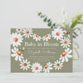 水彩デイジー&のまわりにベビーシャワー 招待状 (スタンド正面)