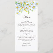 水彩デイジー。カモミール。夏のフローラ結婚ズ メニュー (正面)