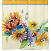 水彩デイジー シャワーカーテン (正面)