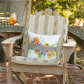 水彩デイジー パーソナライズされた アウトドアクッション (椅子)