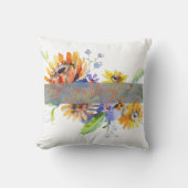 水彩デイジー パーソナライズされた アウトドアクッション (正面)
