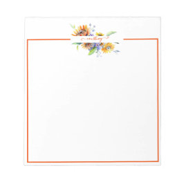 水彩デイジー パーソナライズされた ノートパッド