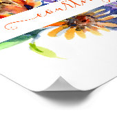 水彩デイジー パーソナライズされた ポスター (角)