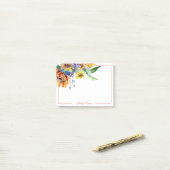 水彩デイジー パーソナライズされた ポストイット (デスク上)