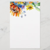 水彩デイジー パーソナライズされた 便箋 (裏面)