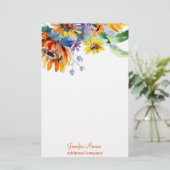 水彩デイジー パーソナライズされた 便箋 (スタンド正面)