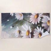 水彩デイジー ビーチタオル (正面)