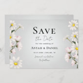 水彩デイジー フローラル デリケート 春 ボタニカル 招待状 (正面/裏面)
