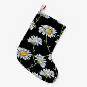 水彩デイジー:フローラヴィンテージ背景 スモールクリスマスストッキング (正面 (吊り時))