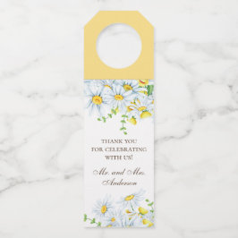 水彩デイジー。フローラ結婚の感謝してい君 ボトルネックタグ