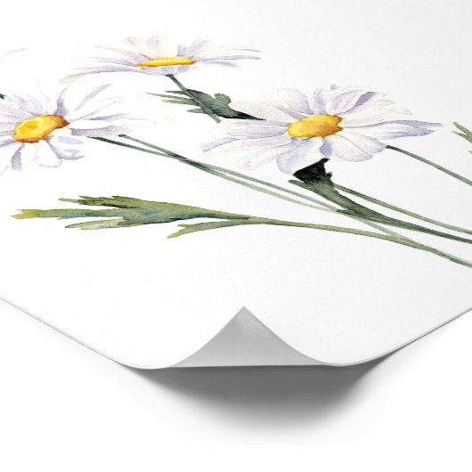 水彩デイジー ポスター (角)