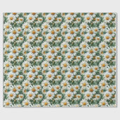 水彩デイジー ラッピングペーパー (フラット)