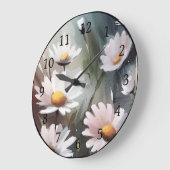 水彩デイジー ラージ壁時計 (傾斜)