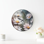 水彩デイジー ラージ壁時計 (ホーム)
