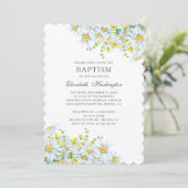 水彩デイジー。国花。フローラ洗礼 招待状 (スタンド正面)