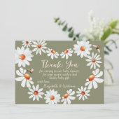 水彩デイジー&(昆虫)マルハナバチベビーシャワーありがとう サンキューカード (スタンド正面)