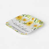 水彩デイジー&黄色の花ブライダルシャワー ペーパープレート (傾斜あり)