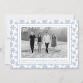 水彩デザイナーブルースノーフレークスクリスマス シーズンカード (正面)