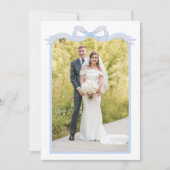 水彩デザイナーブルーモノグラムクリスマスフォト シーズンカード (正面)