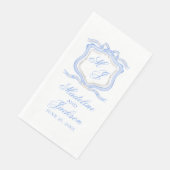 水彩デザイナーブルーモノグラムクレストウェディング (コーナー)