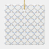 水彩デザイナーブルーモノグラムクレスト セラミックオーナメント (裏面)