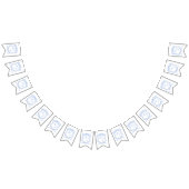 水彩デザイナーブルーモノグラム結婚クレスト バンティングフラッグ (全)