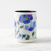 水彩デザイナーマグ – 美しいブ鮮やかリュース ツートーンマグカップ (中央)