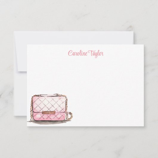 水彩デザイナー財布ハンドバッパーソナライズされたグ サンキューカード (正面)