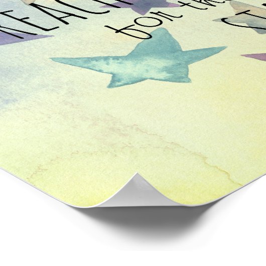 水彩デザインで星引用文を求める ポスター (角)