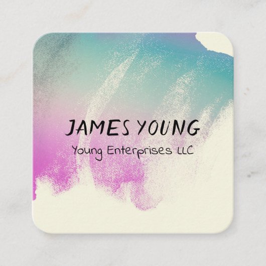 水彩デザインカスタム名刺 スクエア名刺 (正面)