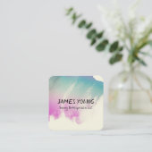 水彩デザインカスタム名刺 スクエア名刺 (スタンド正面)