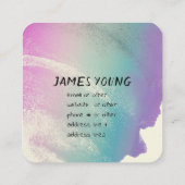 水彩デザインカスタム名刺 スクエア名刺 (裏面)
