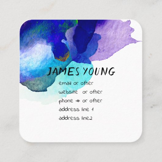 水彩デザインカスタム名刺 スクエア名刺 (裏面)