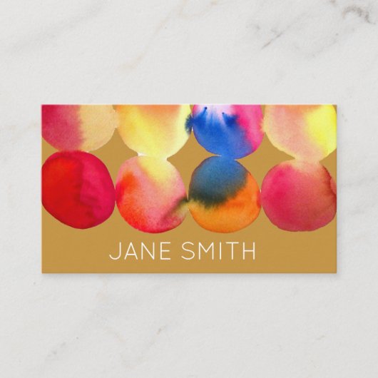 水彩デザインモダンスタイリッシュクリエイティブ業 名刺 (正面)