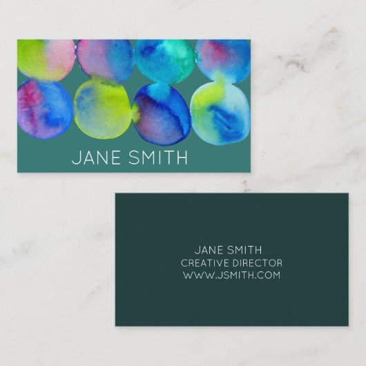 水彩デザインモダンスタイリッシュクリエイティブ業 名刺 (正面/裏面)