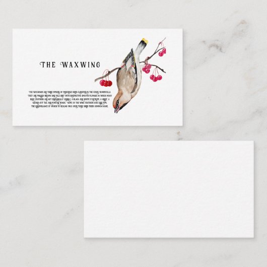 水彩デザイン森林鳥の放浪。 名刺 (正面/裏面)