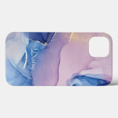 水彩デザイン電話ケース(名前カスタマイズ付き) Case-Mate iPhoneケース (裏面 (横))