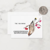 水彩デザイン 森の鳥 ワックスウィング ノートカード (正面/裏面インサイチュ)