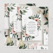 水彩デザイン（RSVP付き）» 招待状 (正面/裏面)