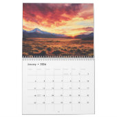 水彩デザートカクティランドスケープ カレンダー (1月 2026)