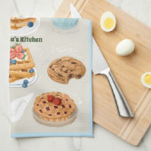 水彩デザートケーキクッキーパイ祖母の キッチンタオル (四つ折り)