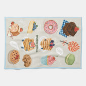 水彩デザートケーキクッキーパイ祖母の キッチンタオル (横)