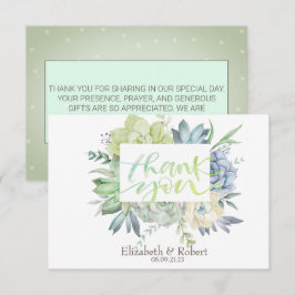 水彩デザートサボテン多肉点 サンキューカード