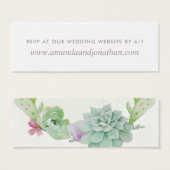 水彩デザートサボテン多肉結婚式RSVP (正面&裏面)