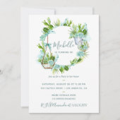 水彩デザートサボテン多肉誕生日パーティー 招待状 (正面)