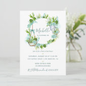 水彩デザートサボテン多肉誕生日パーティー 招待状 (スタンド正面)