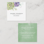 水彩デザートサボテン多肉類 スクエア名刺 (正面/裏面)