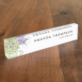 水彩デザートサボテン多肉類 デスクネームプレート (側面)