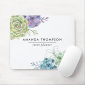 水彩デザートサボテン多肉類 マウスパッド (マウス)